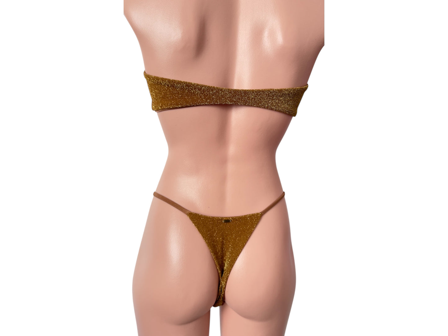 fashion swimwear shine print mocha mousse
