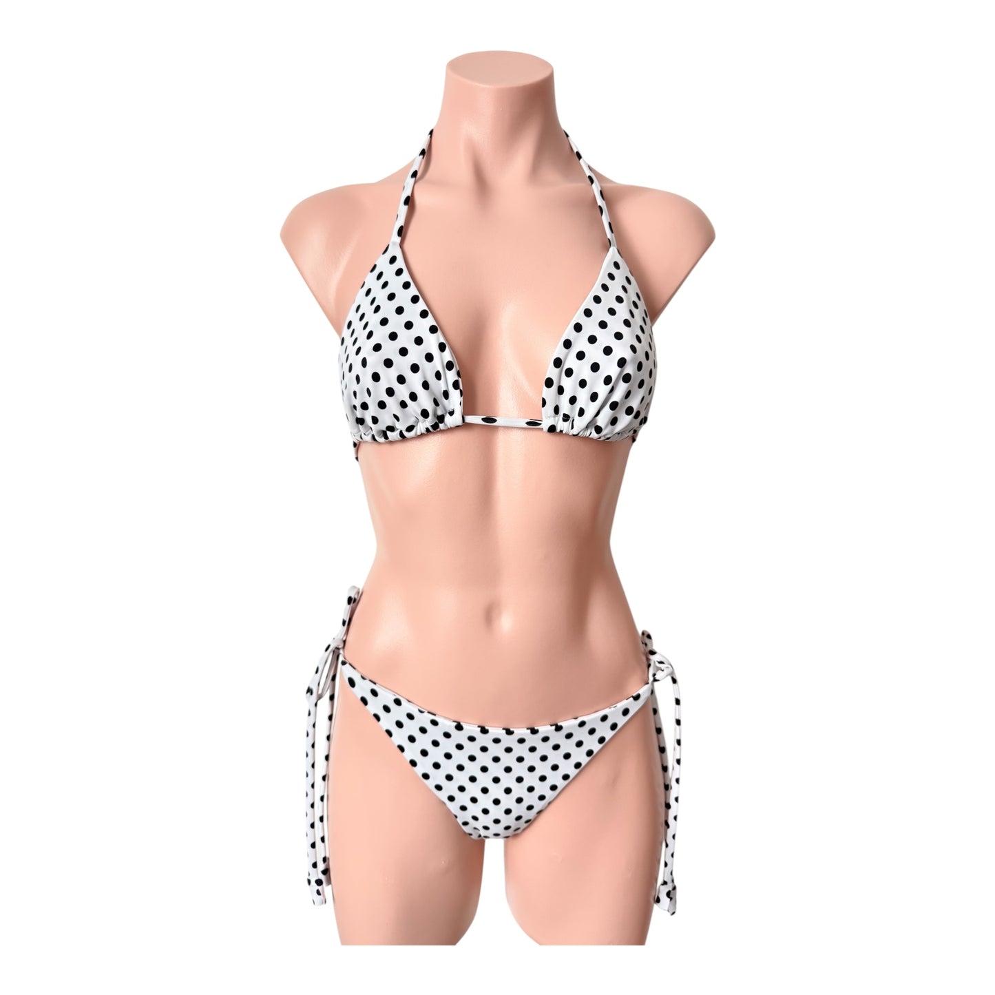 Polka dot swimwear set top and cheeky bikini