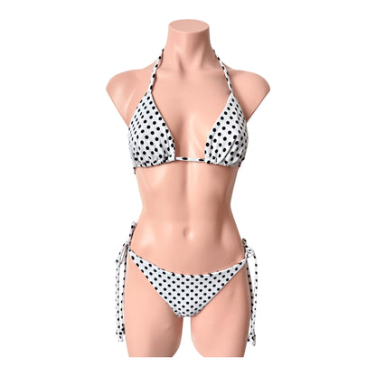 Polka dot swimwear set top and cheeky bikini
