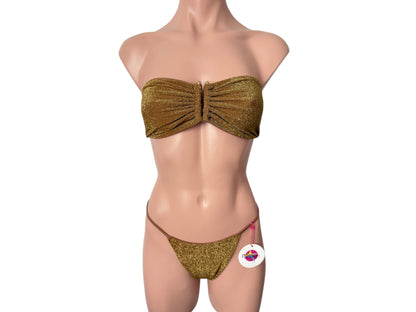 fashion swimwear shine print mocha mousse