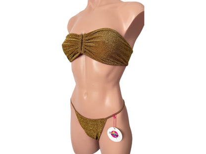 fashion swimwear shine print mocha mousse