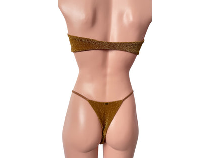 fashion swimwear shine print mocha mousse