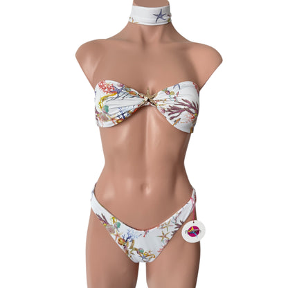 Swimsuit ocean vibes styles dopamine collection tree pieces strapless top chekky bikini bottom and neck styles