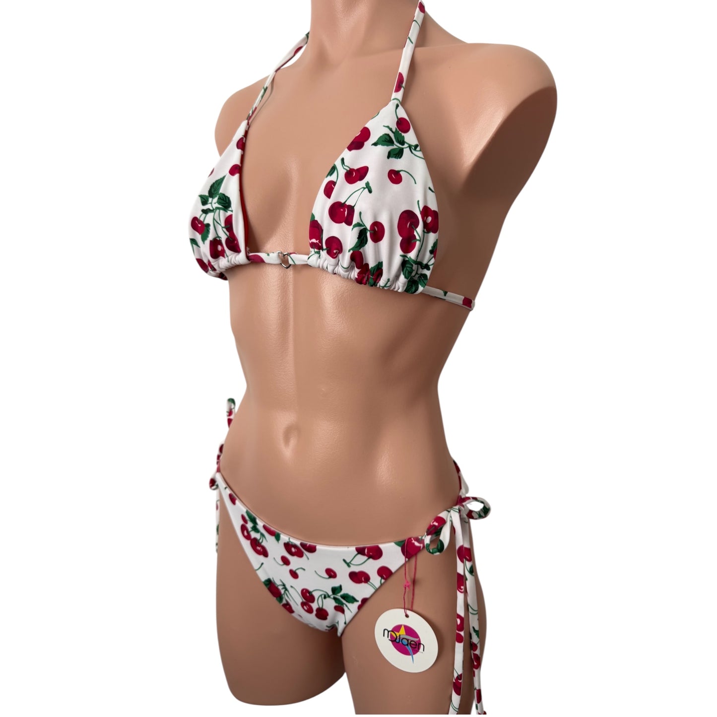 Swimwear fashion cherry print set top and bikini bottom