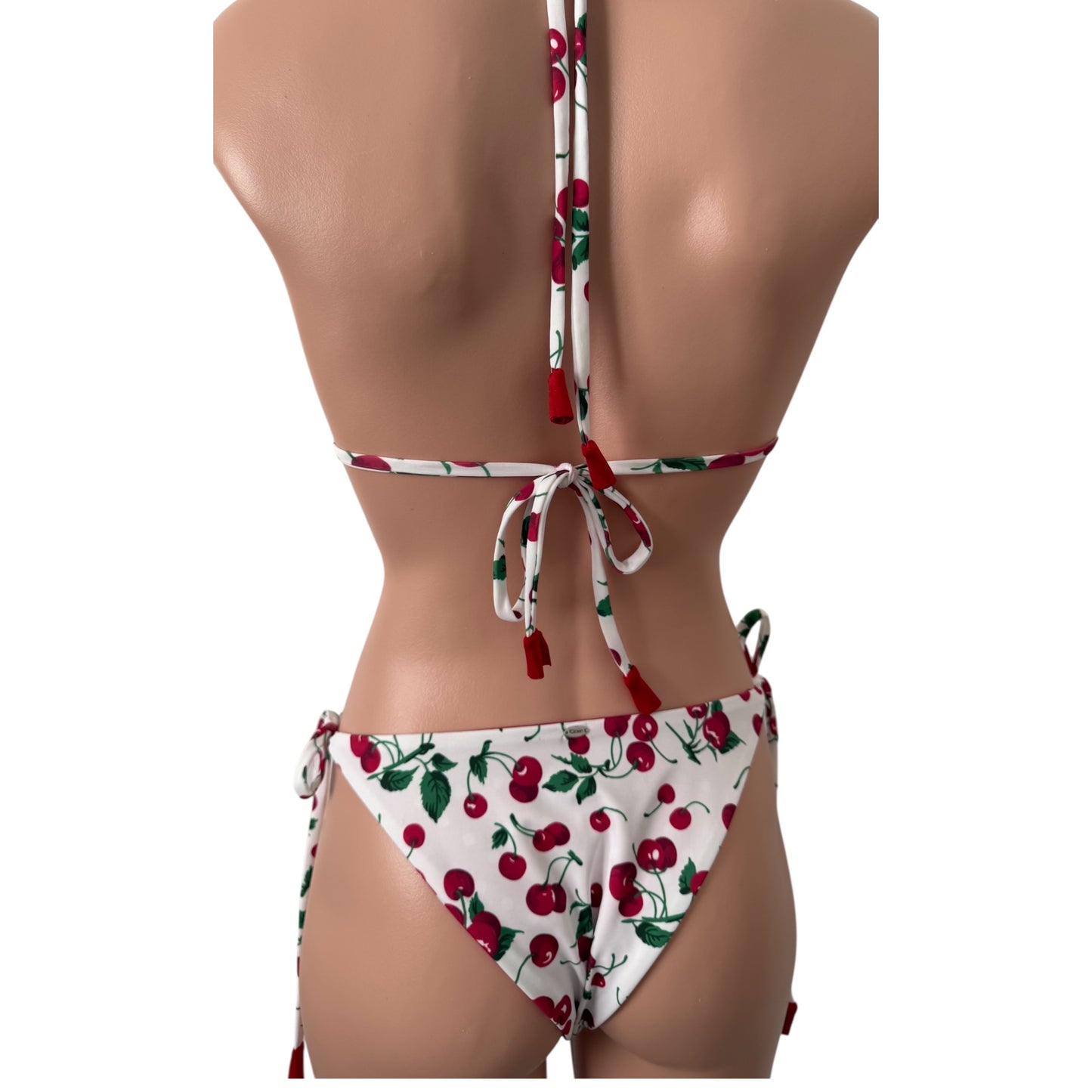 Swimwear fashion cherry print set top and bikini bottom