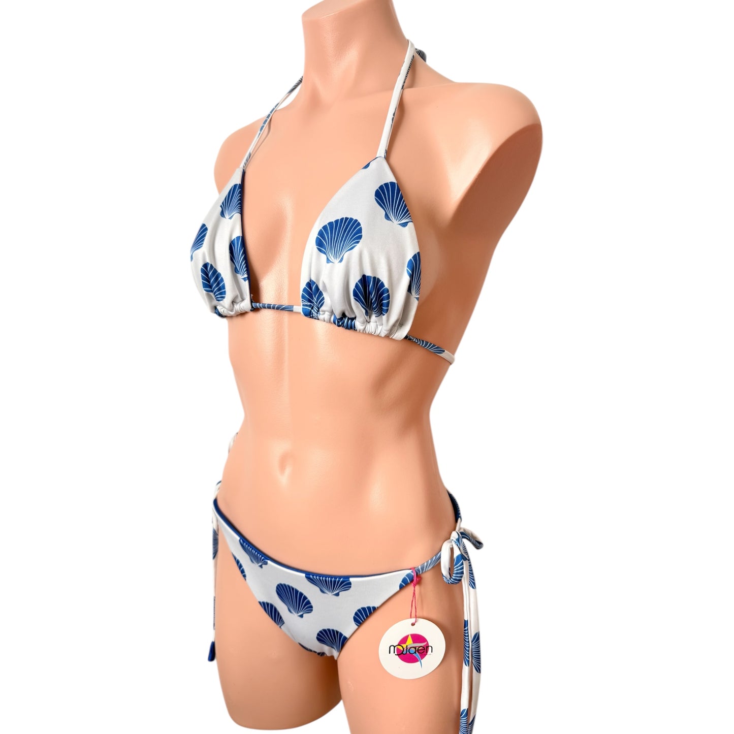 Swimwear seashells  set 3 pieces triangle top with cheeky bikini and bandama