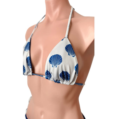 Swimwear seashells  set 3 pieces triangle top with cheeky bikini and bandama