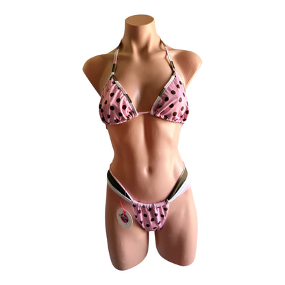Polka dot swimsuit trendy pink fashionn set