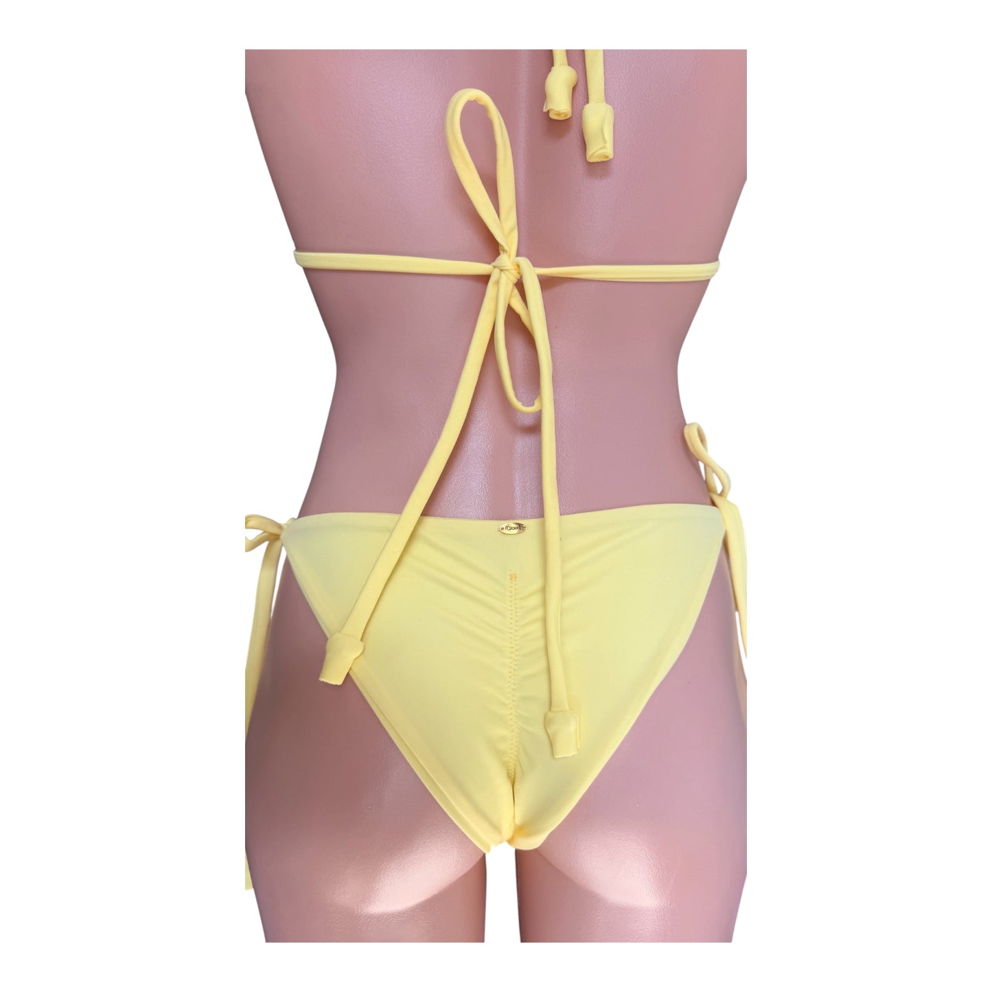 Swimwear Butter yellow butter color top and cheeky bikini / cheeky swimsuit bottom / Set fashion bikini  / Strapless top