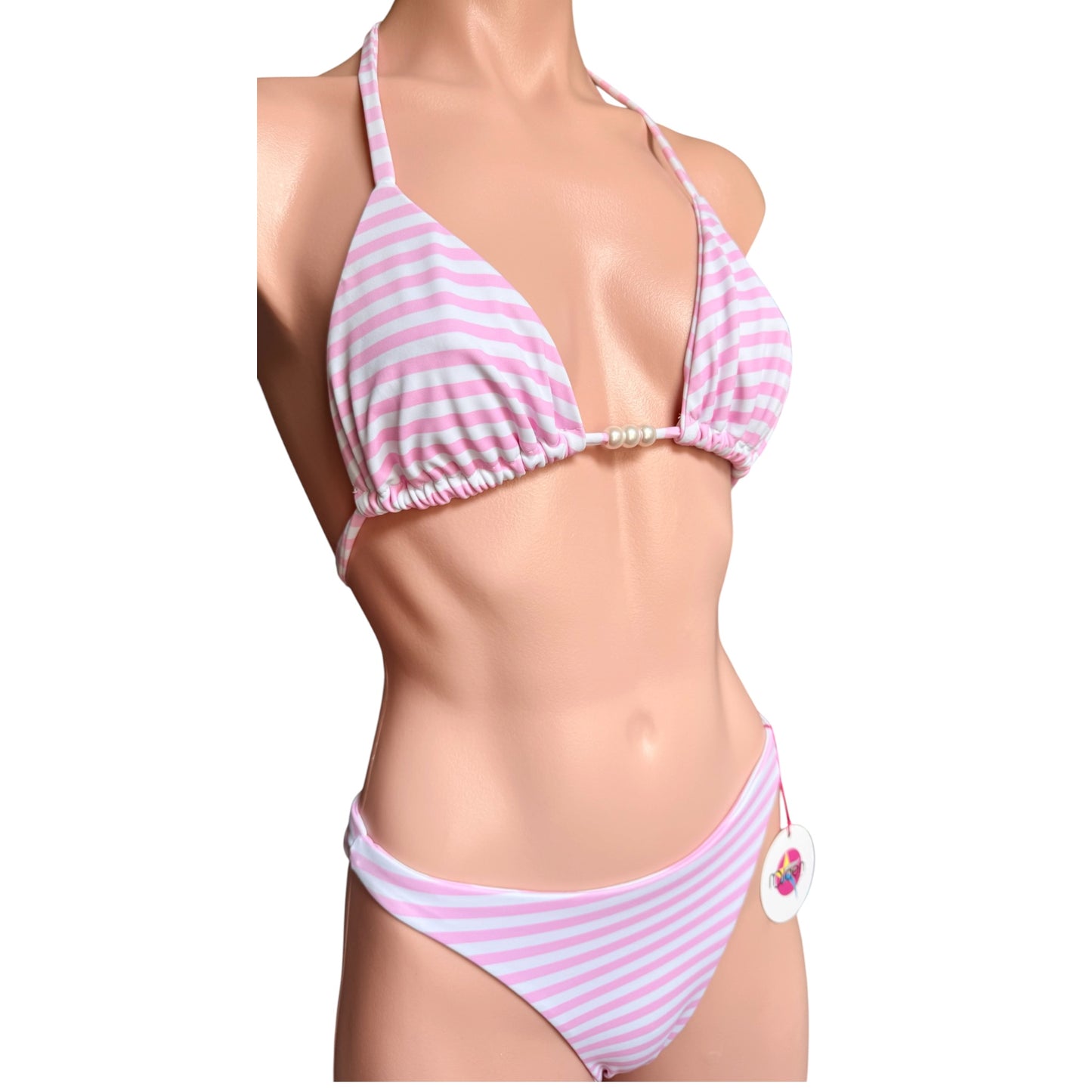 Swimwear pink stripes classic and fashionable