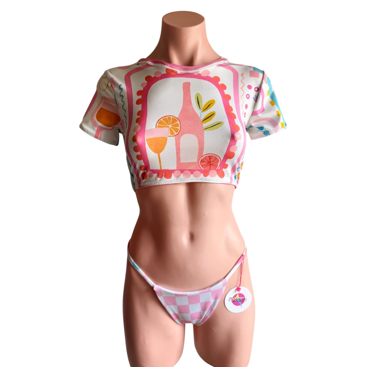 Swimwear set top with cheeky bikini bottom new collection