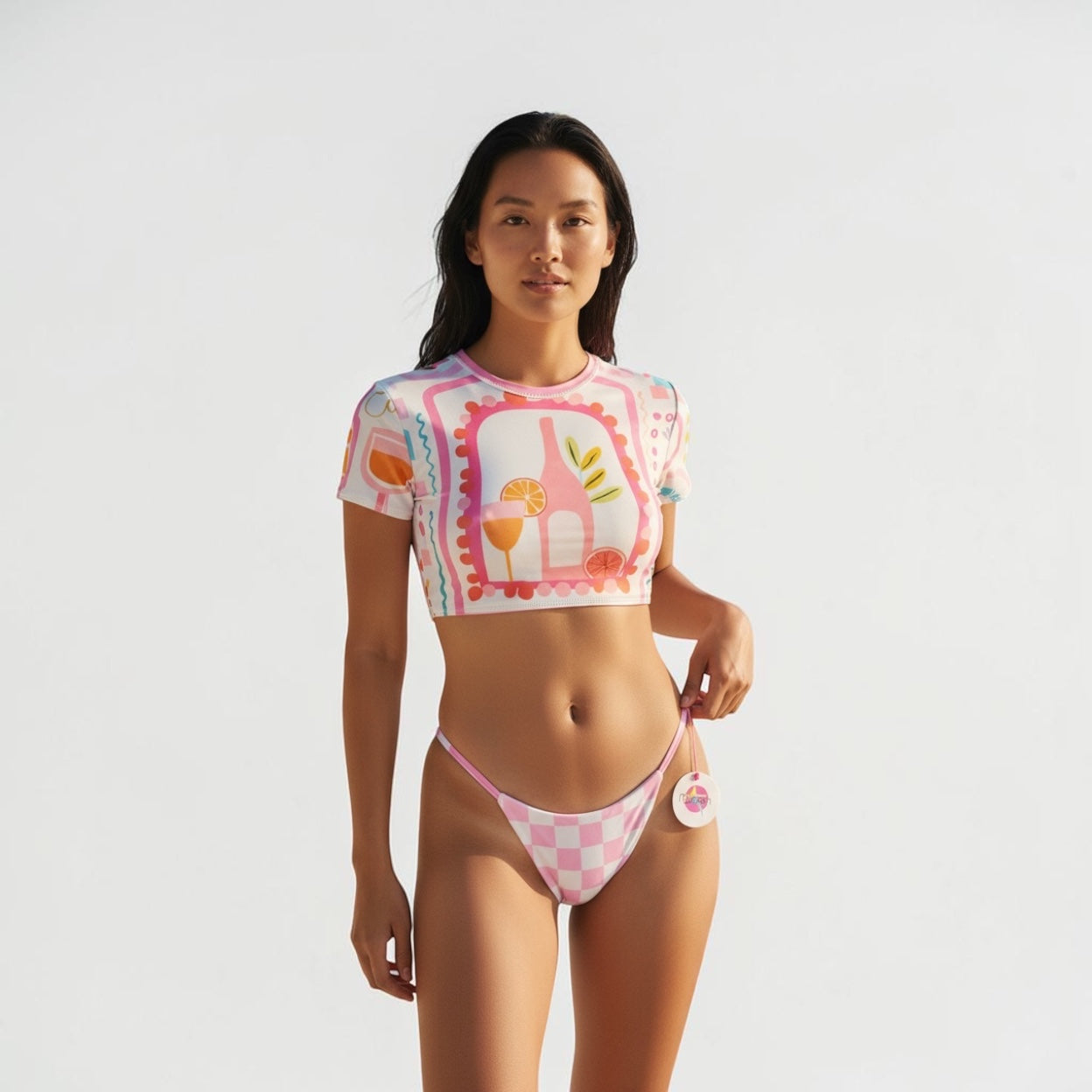 Swimwear set top with cheeky bikini bottom new collection