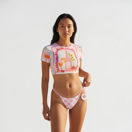 Swimwear set top with cheeky bikini bottom new collection