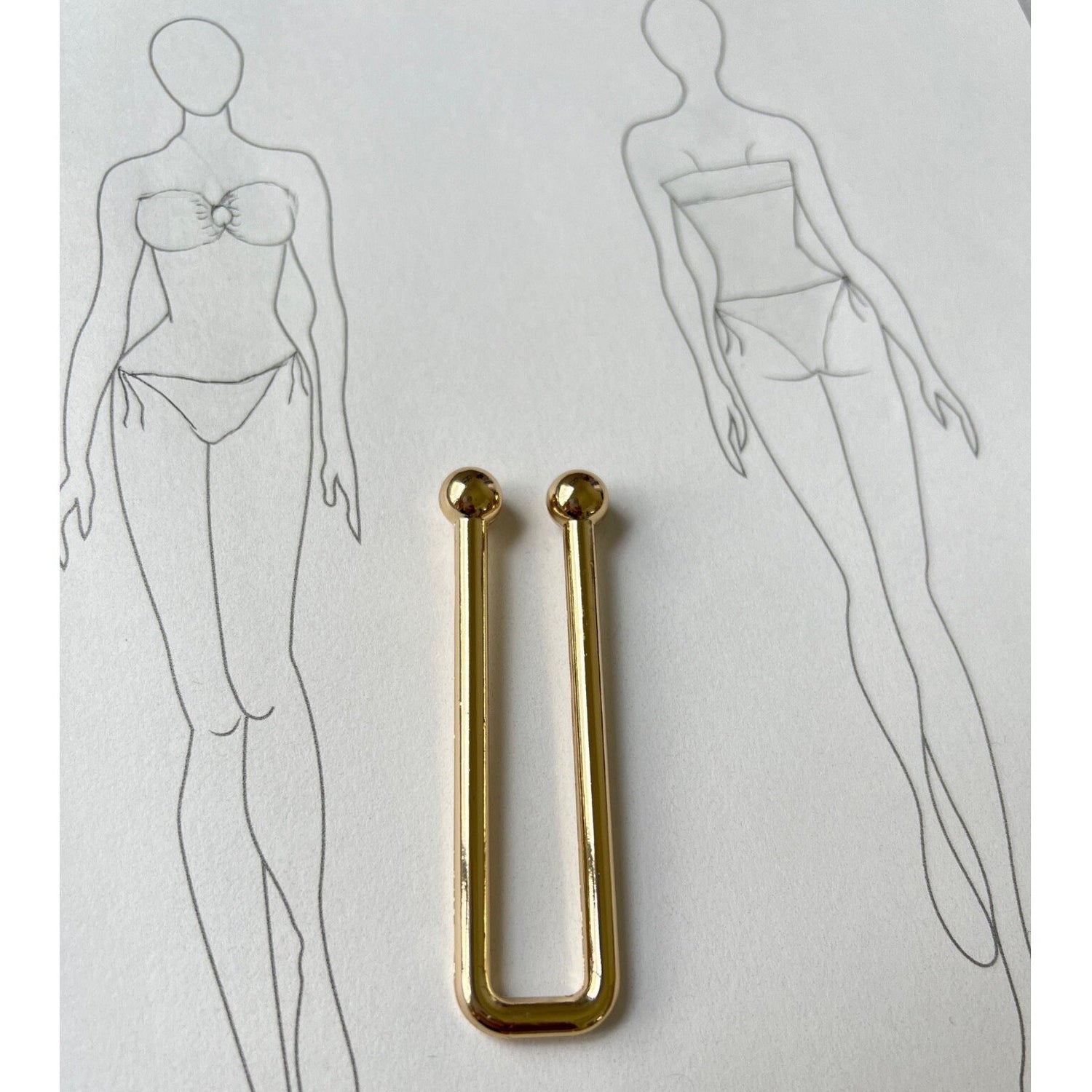 Connectors for bikini / Swimwear accessories in V metal / accessory swimsuits / swimwear connector gold color / accessories swimwear