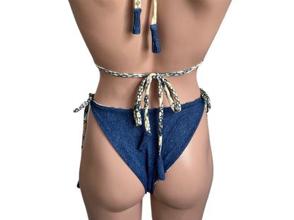 Swimwear Fashion animal print Reversible set triangle top Large size/ cheeky bikini bottom