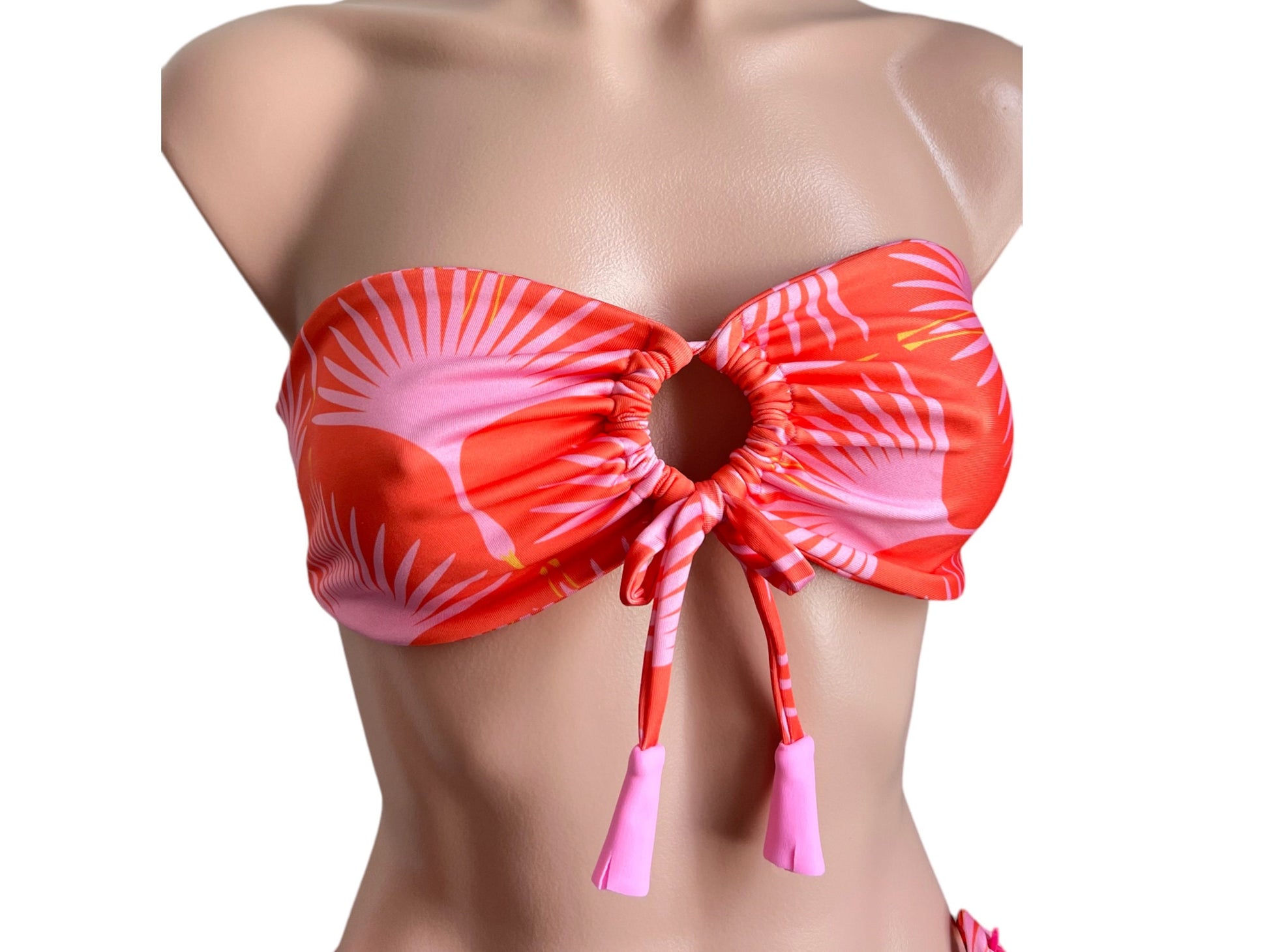 Swimwear strapless top and cheeky bikini / cheeky swimsuit bottom / set bikini fashion colorful / Strapless top