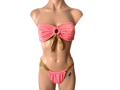 Swimwear set strapless top and bottom cheeky bikini trendy and pretty swimwear