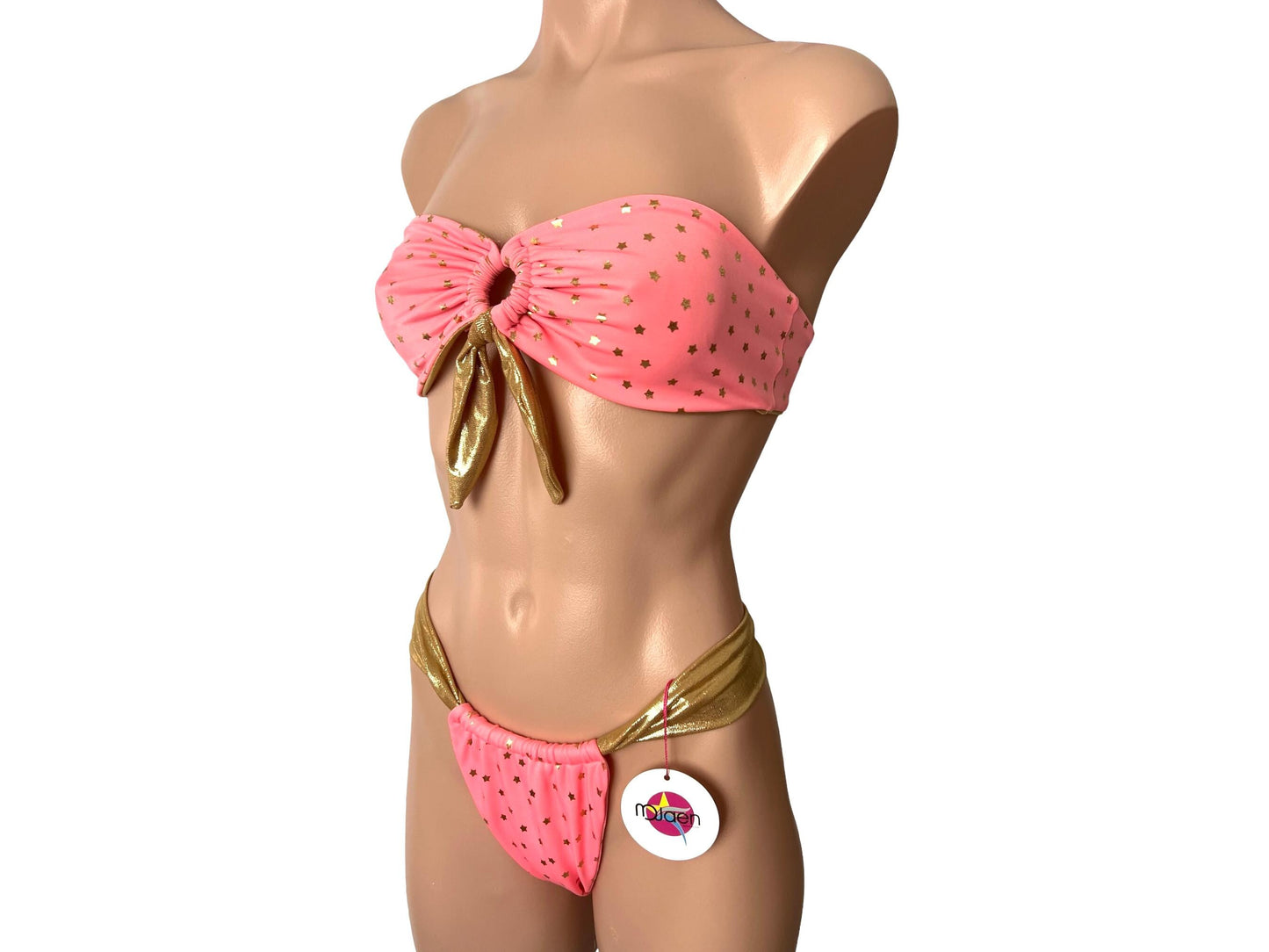 Swimwear set strapless top and bottom cheeky bikini trendy and pretty swimwear