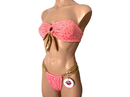Swimwear set strapless top and bottom cheeky bikini trendy and pretty swimwear