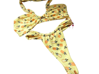 Swimwear fashion yellow bikini set top and cheeky bottom