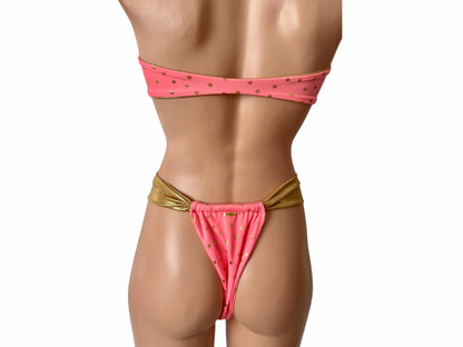 Swimwear set strapless top and bottom cheeky bikini trendy and pretty swimwear