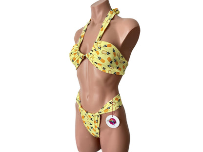 Swimwear fashion yellow bikini set top and cheeky bottom