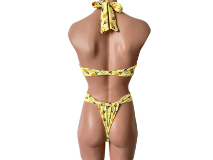 Swimwear fashion yellow bikini set top and cheeky bottom