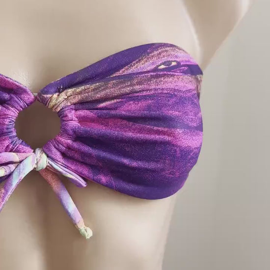 Swimwear fashion set Strapless top with cheeky bikini bottom  / exclusive and trendy style swimsuit