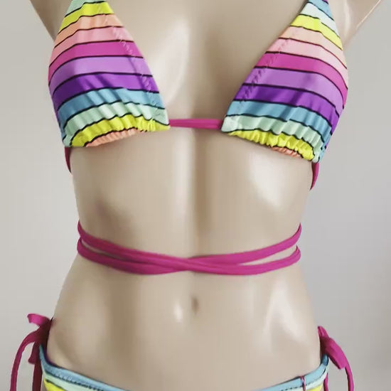 Colorful Swimsuit cheeky bikini bottom / fashion colorful swimwear