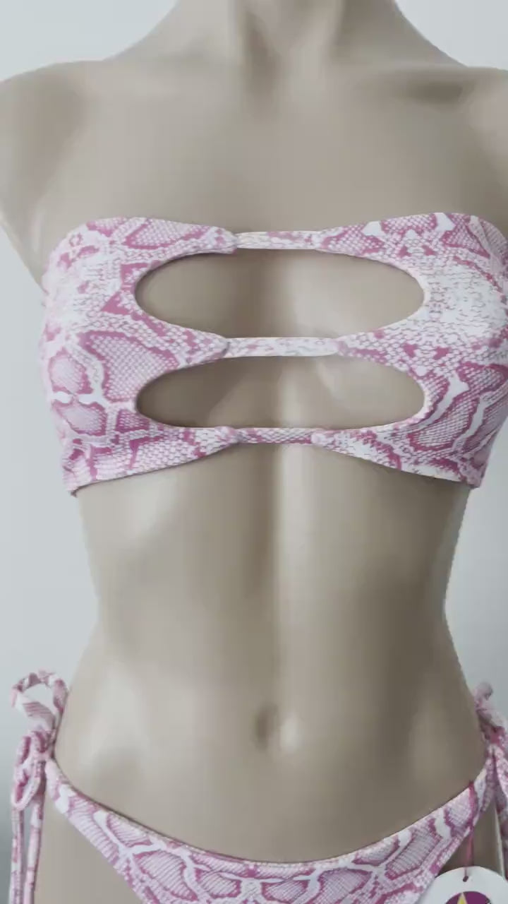 Animal print Pink Swimwear set top & bottom cheeky bikini/ pink swimsuit / swimwear pink trendy color