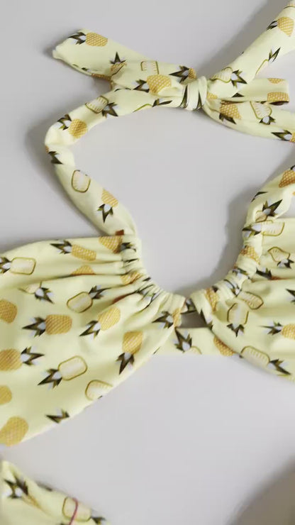 Swimwear fashion yellow bikini set top and cheeky bottom